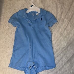 Light blue Polo, short sleeve, onesie